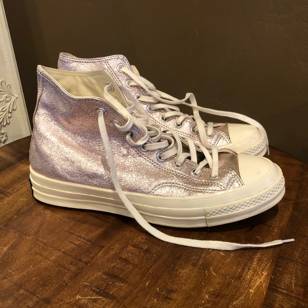 Converse chuck taylor high tops leather metallic